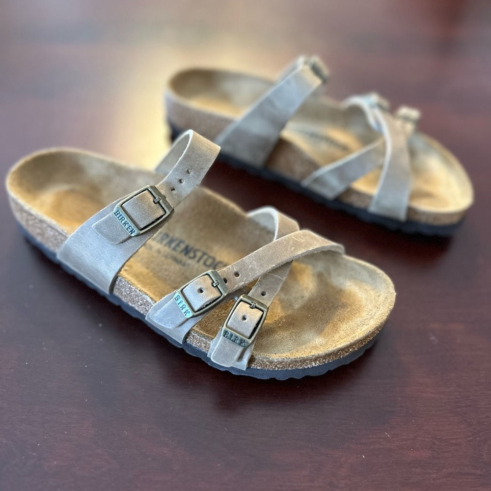 Birkenstock Franca Oiled Leather Tobacco Brown size 38 (7.5/8)